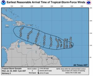 tormenta tropical Gonzalo